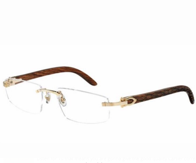 Cartier T8100905 Wood Engraving Eyeglasses Gold - DesignerGu