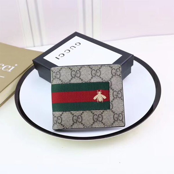 Gucci GG Supreme Bee Bifold Wallet - DesignerGu