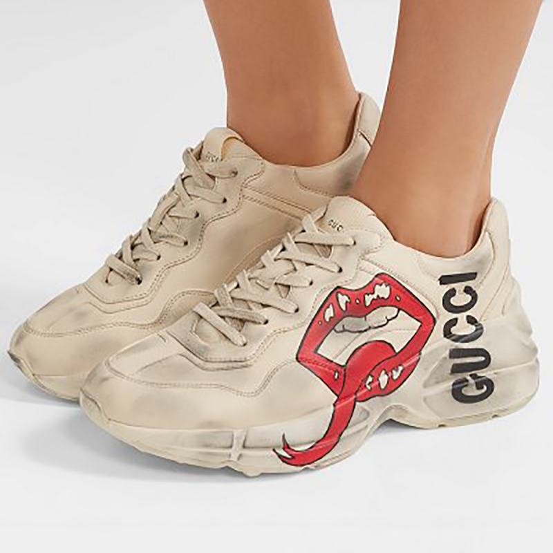 Gucci Rhyton Sneaker With Mouth Print - DesignerGu