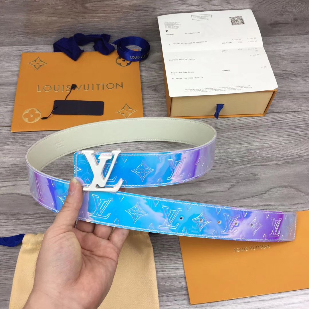 Louis Vuitton Iridescent Monogram 40MM Belt  - DesignerGu