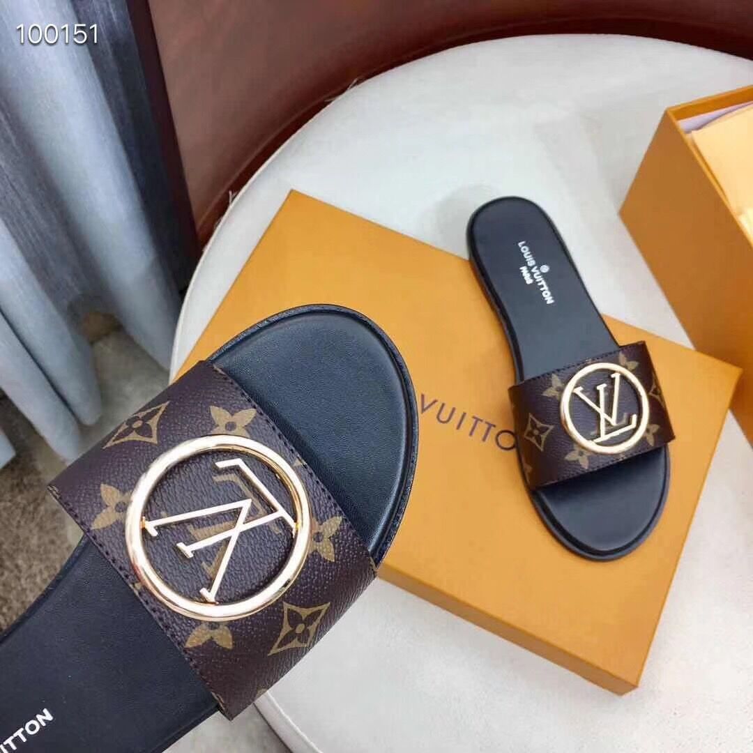 Louis Vuitton Monogram Lock It Flat Mule  - DesignerGu