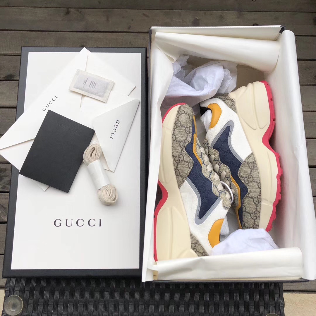 Gucci GG Rhyton Sneaker (UK SIZE) - DesignerGu