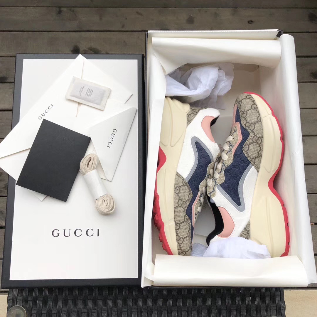 Gucci GG Rhyton Sneaker (UK SIZE) - DesignerGu