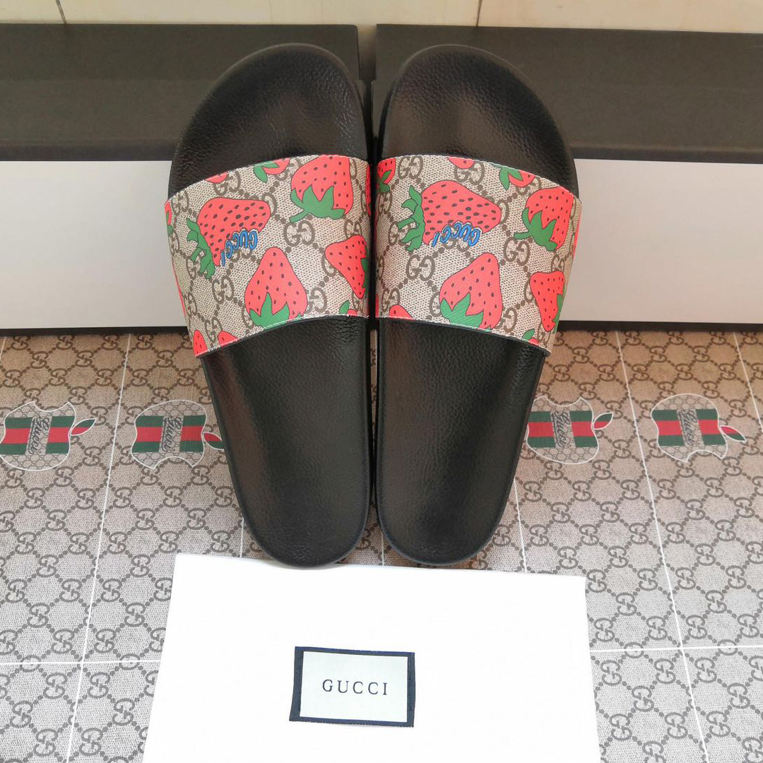 Gucci GG Gucci Strawberry Slide Sandal - DesignerGu