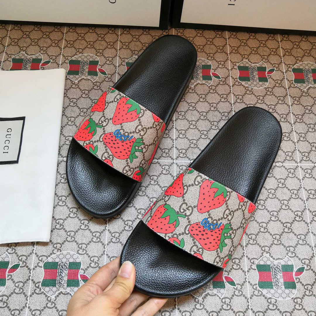 Gucci GG Gucci Strawberry Slide Sandal - DesignerGu