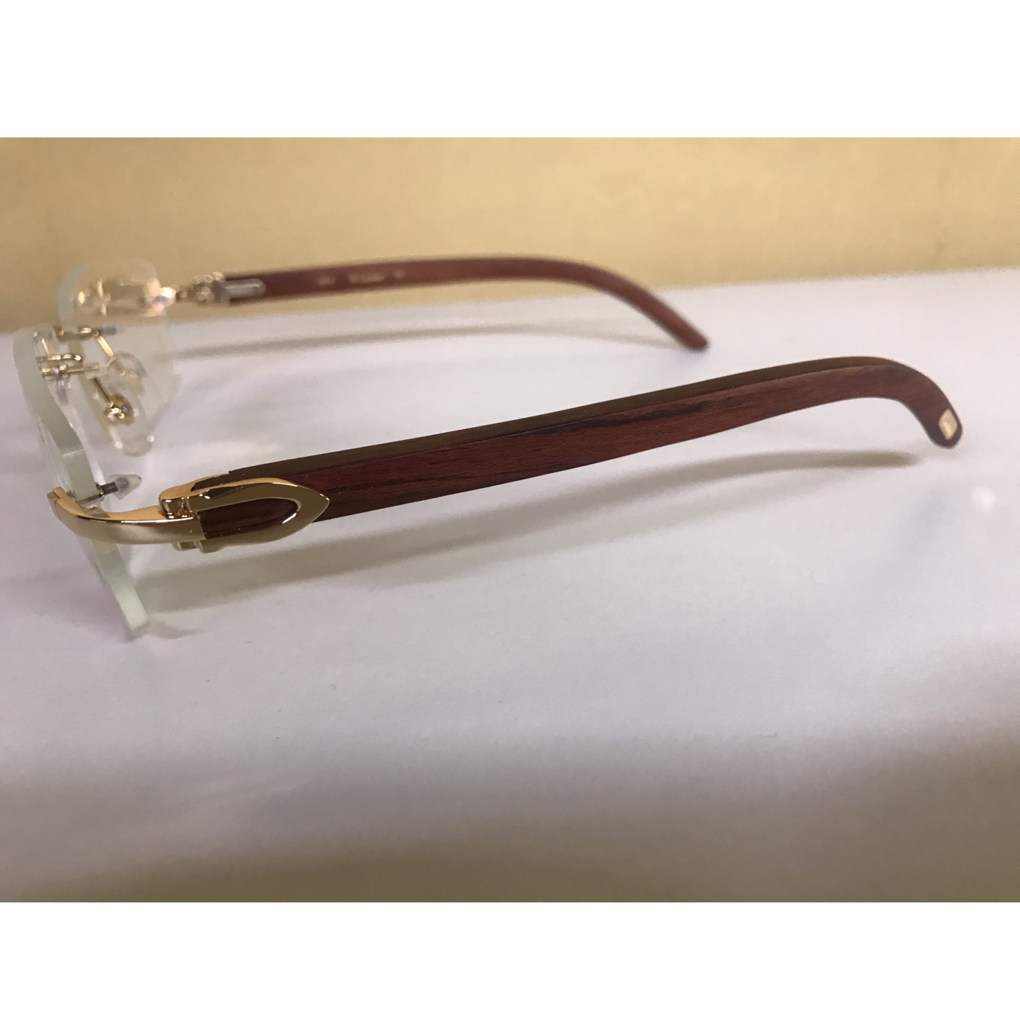 Cartier T8100905 Wood Engraving Eyeglasses Gold - DesignerGu