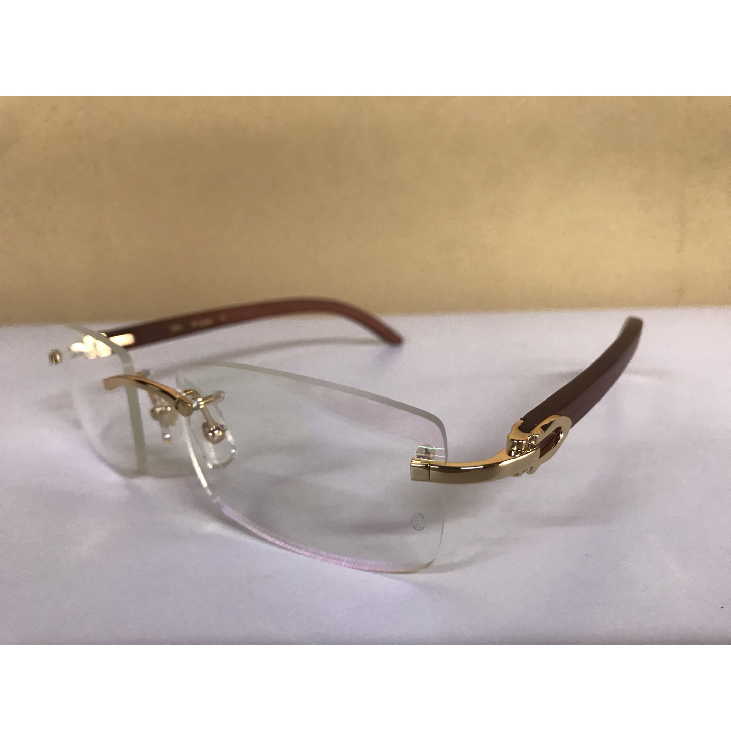 Cartier T8100905 Wood Engraving Eyeglasses Gold - DesignerGu