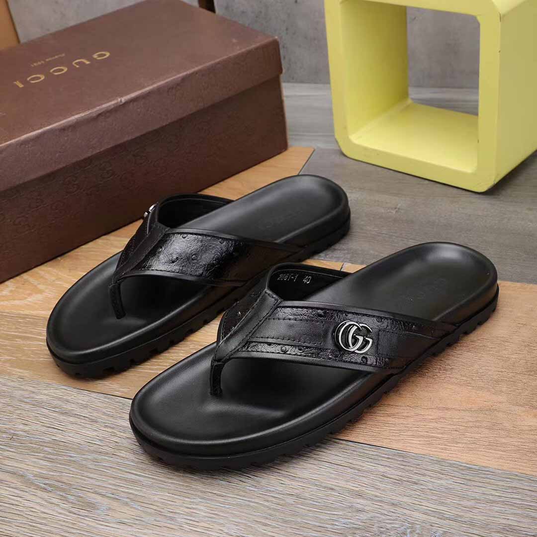 Gucci GG Slides Thong Sandals  - DesignerGu