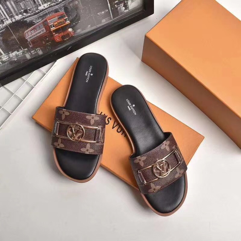 Louis Vuitton Monogram Lock It Flat Mule  - DesignerGu