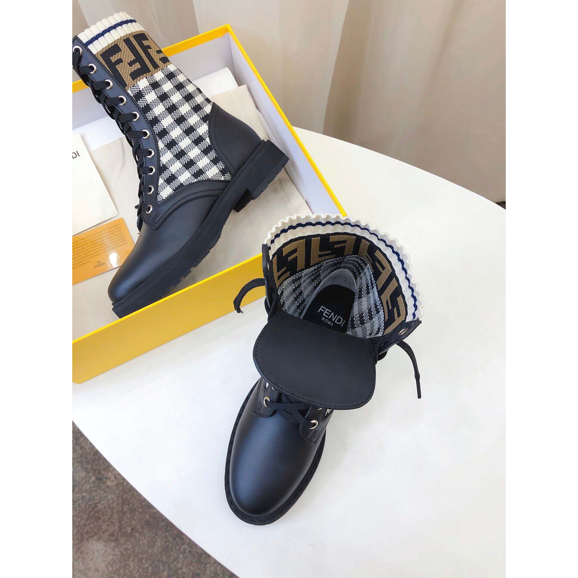 Fendi Leather Biker Boots - DesignerGu