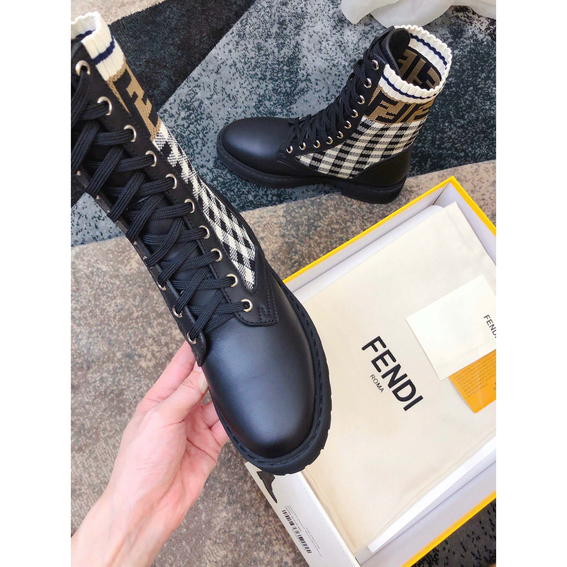 Fendi Leather Biker Boots - DesignerGu