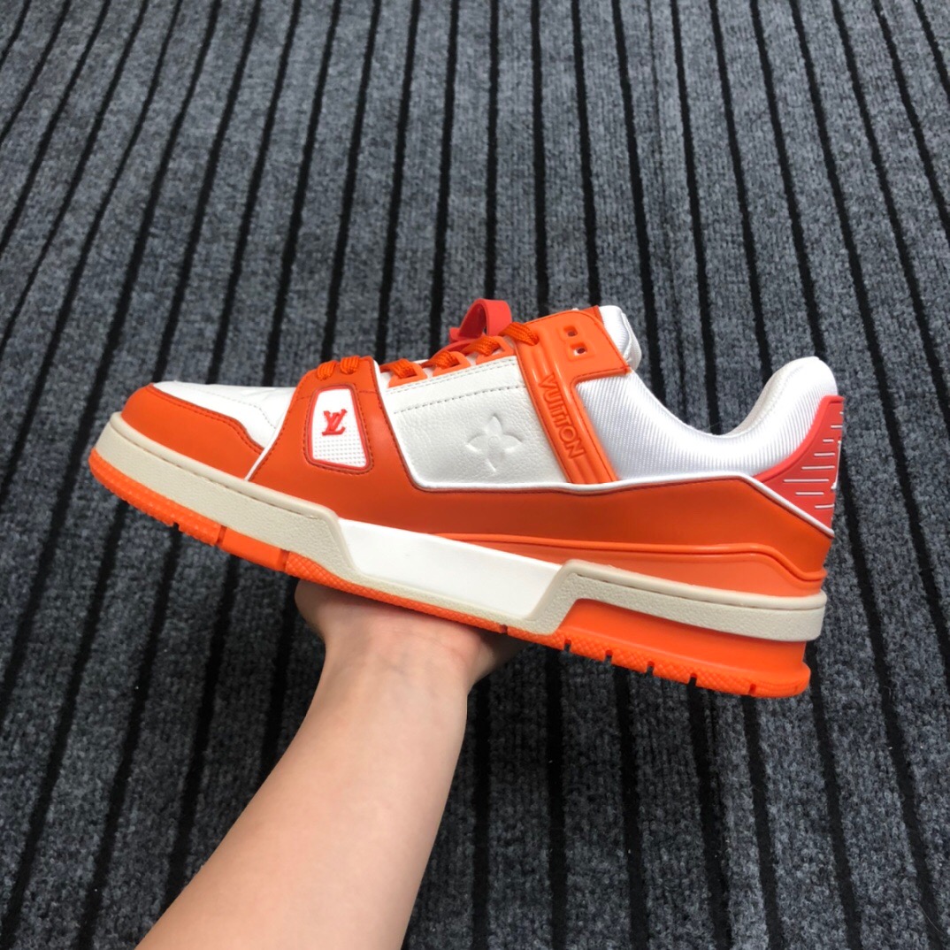 Louis Vuitton Trainer Sneaker In Orange - DesignerGu