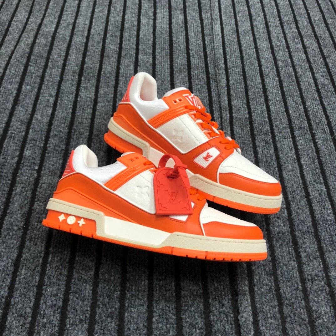 Louis Vuitton Trainer Sneaker In Orange - DesignerGu