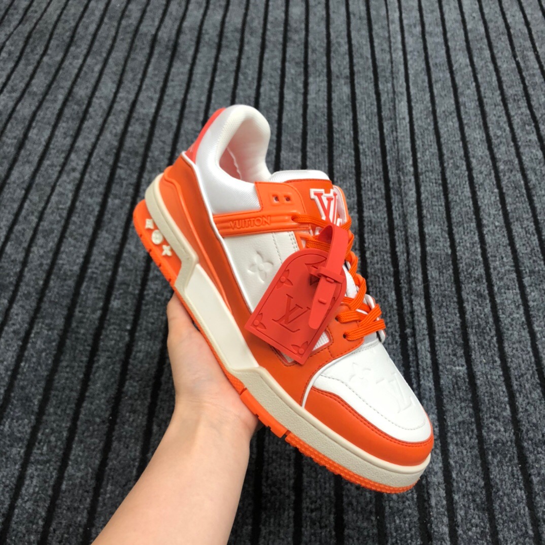 Louis Vuitton Trainer Sneaker In Orange - DesignerGu