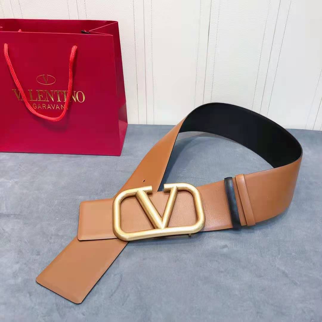 Vlone Leather Belt with V Buckle (width 4.0cm) - DesignerGu