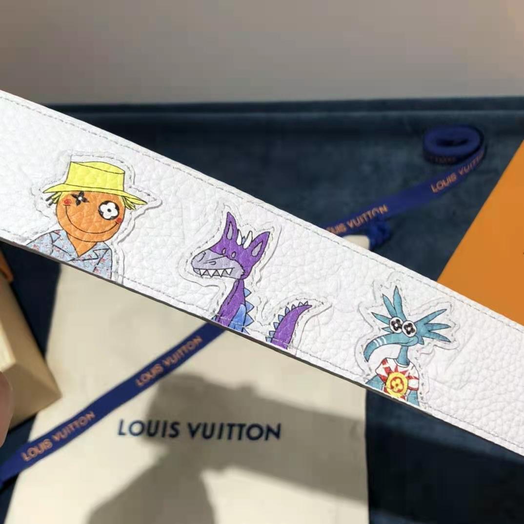 Louis Vuitton Carton White Belt 40MM - DesignerGu