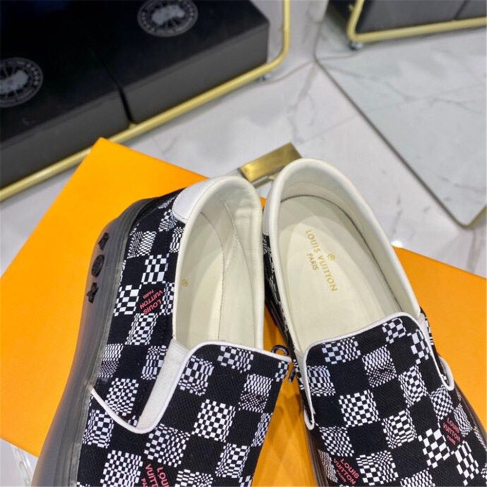 Louis Vuitton  Black Damier Loafers - DesignerGu