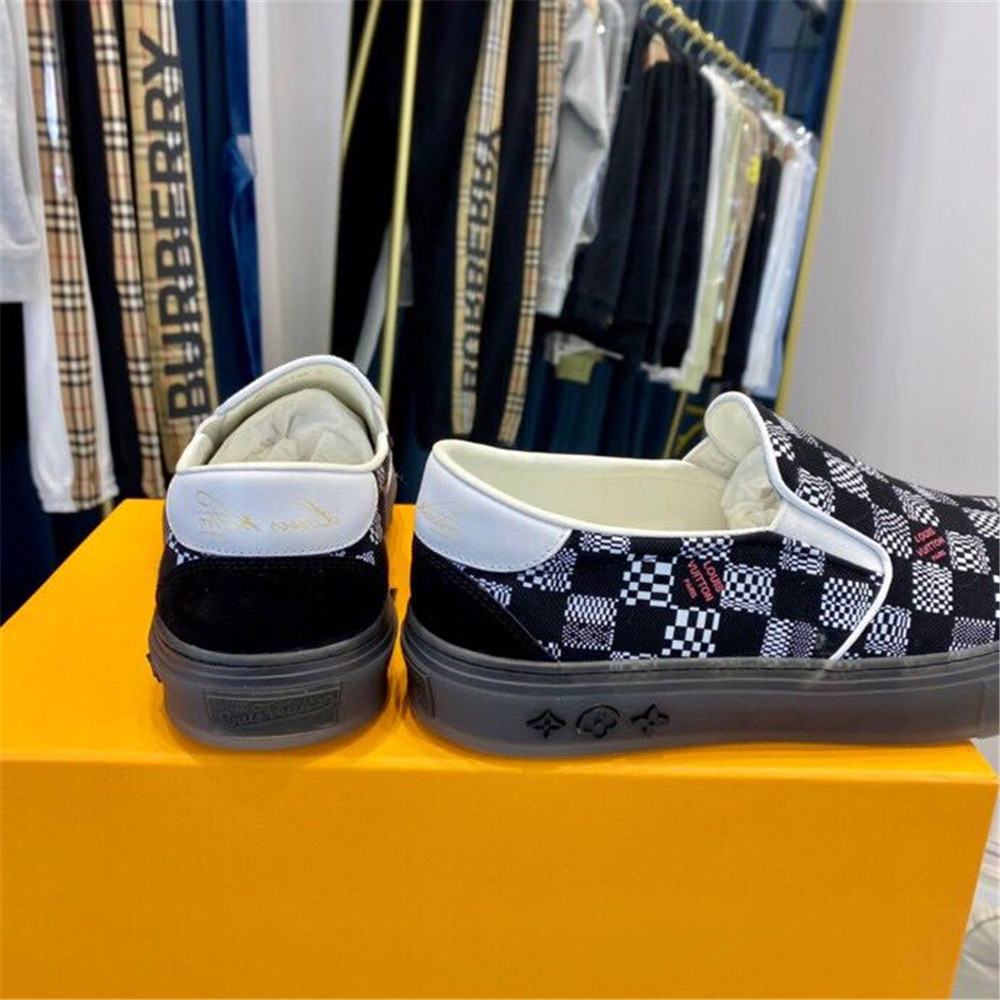 Louis Vuitton  Black Damier Loafers - DesignerGu