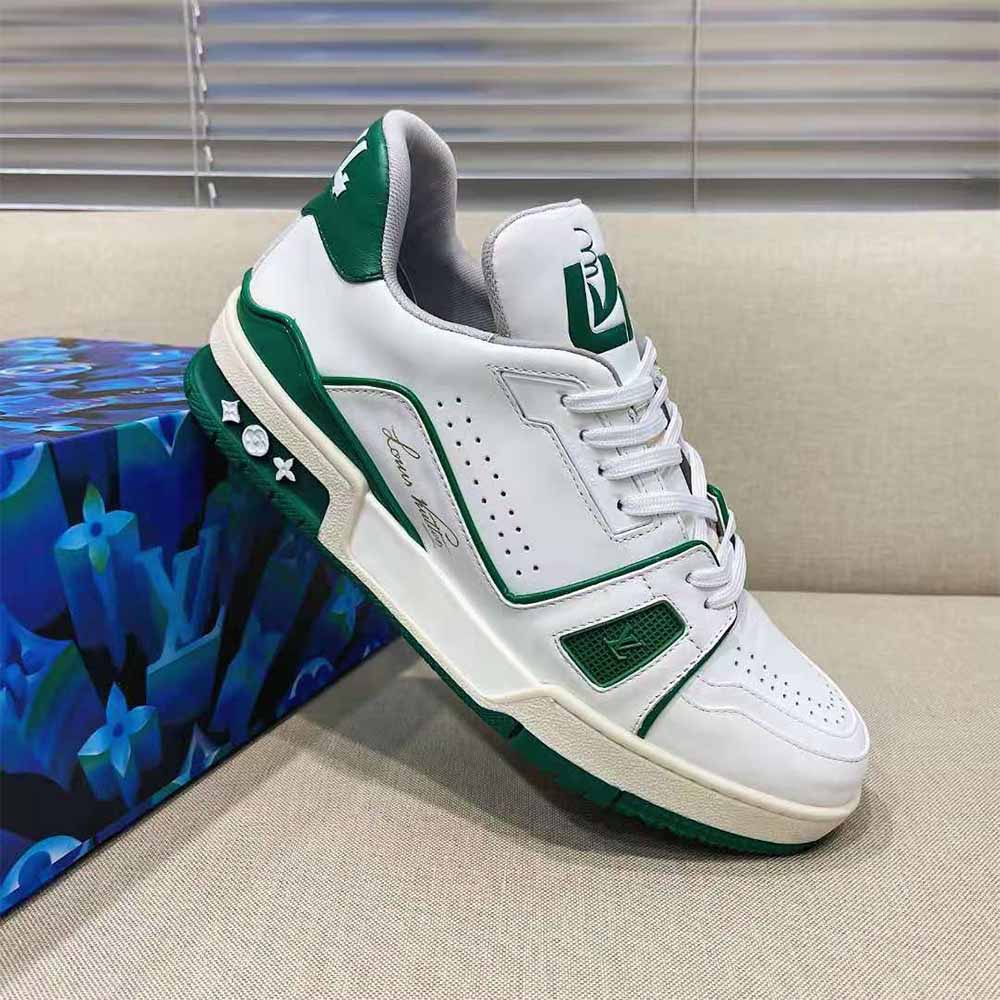 Louis Vuitton Trainer Sneaker Green - DesignerGu