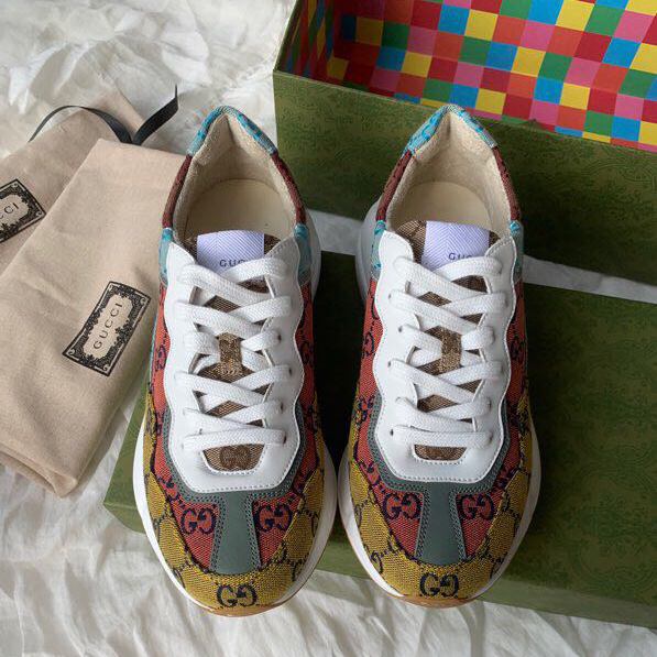 Gucci GG Multicolor Canvas Sneakers For Men And Women - DesignerGu