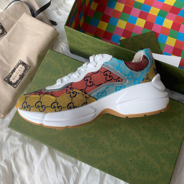 Gucci GG Multicolor Canvas Sneakers For Men And Women - DesignerGu