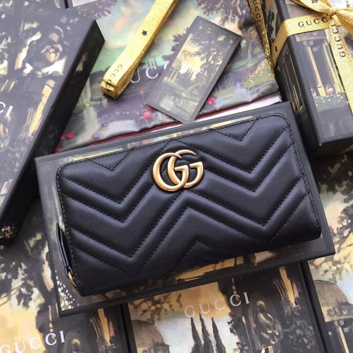 Gucci Black Leather Wallet With Interlocking G - DesignerGu