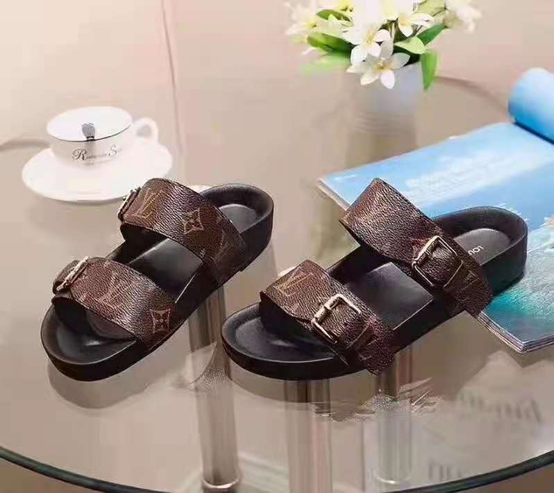 Louis Vuitton Monogram Bom Dia Flat Mule Sandals - DesignerGu