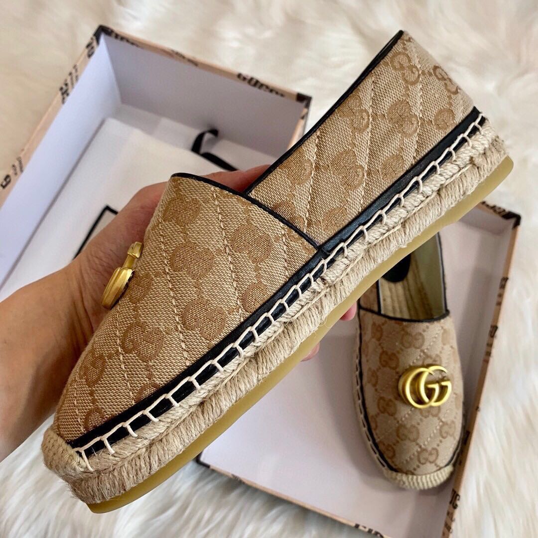 Gucci Women's GG Matelassé Canvas Espadrille - DesignerGu