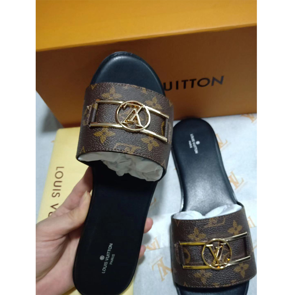 Louis Vuitton Lock It Flat Mule Slides - DesignerGu