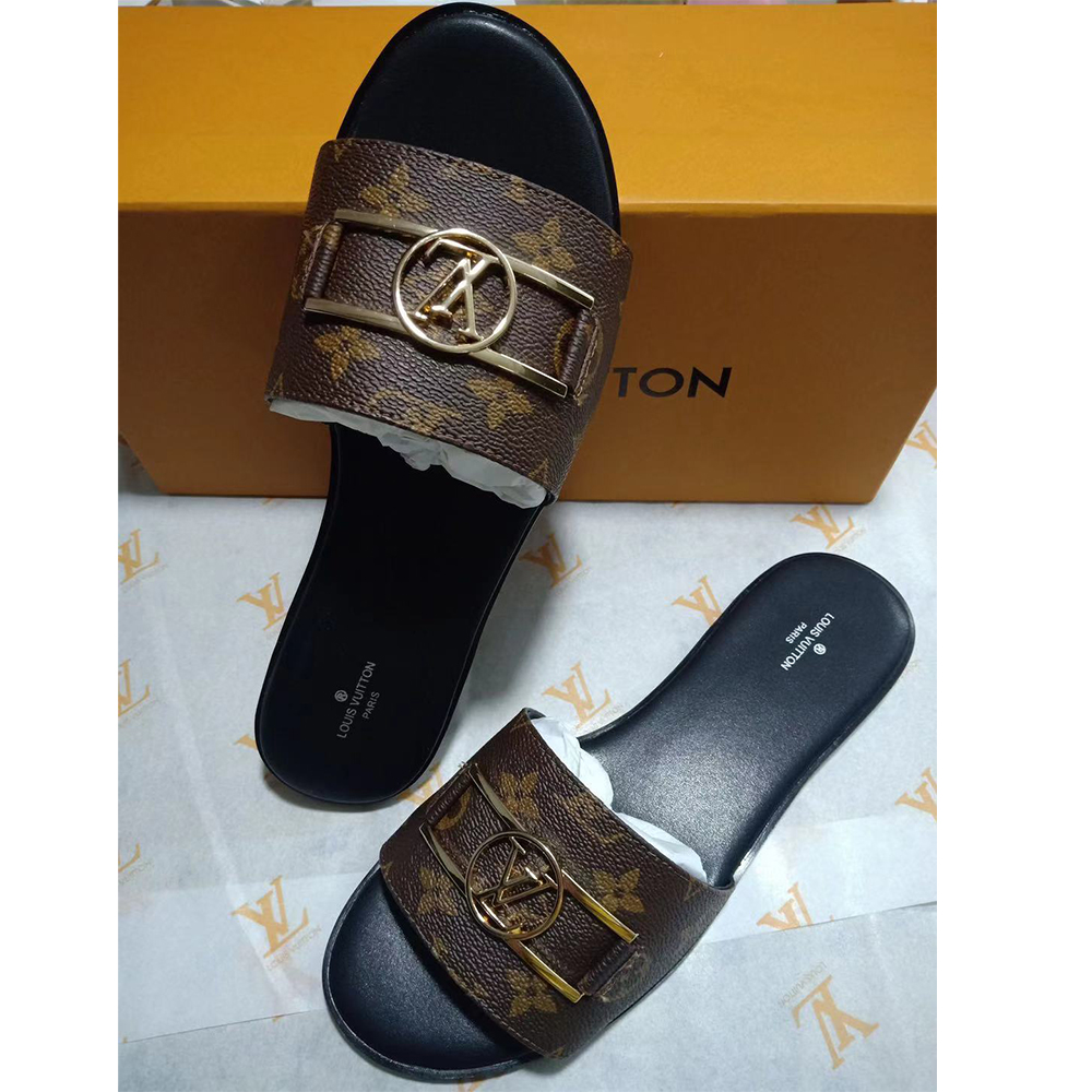 Louis Vuitton Lock It Flat Mule Slides - DesignerGu