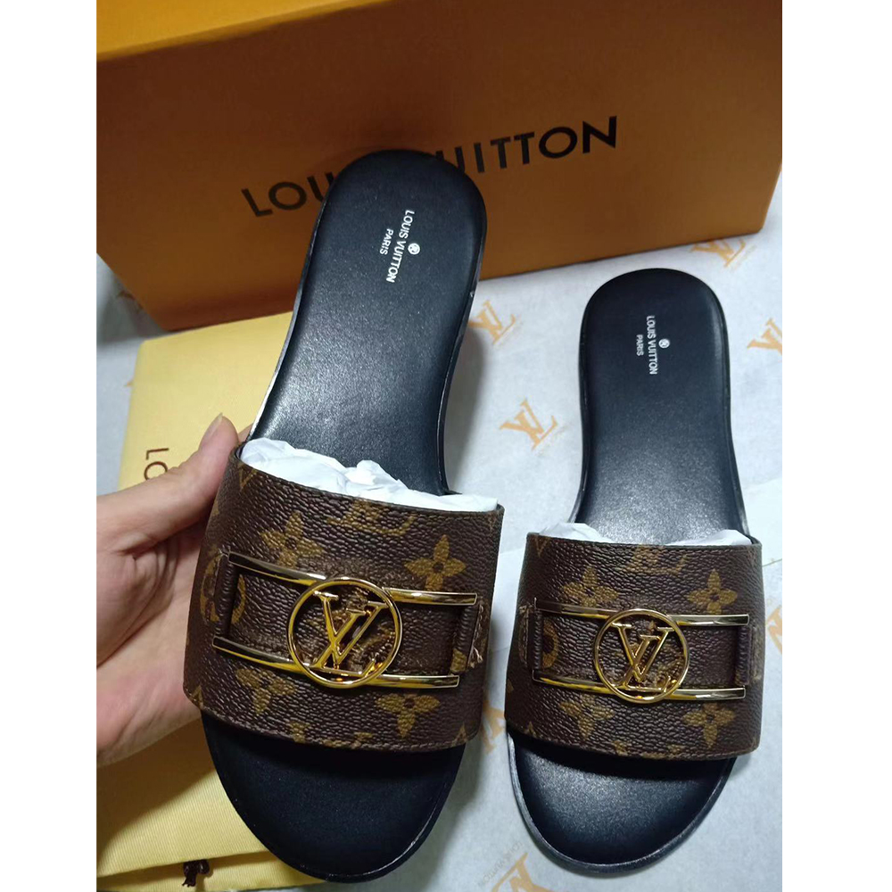 Louis Vuitton Lock It Flat Mule Slides - DesignerGu