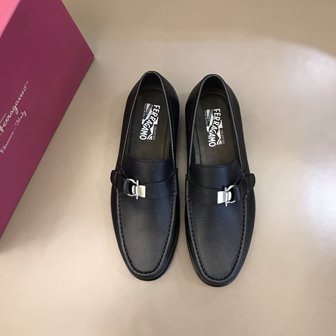 Ferragamo Black Shoes - DesignerGu