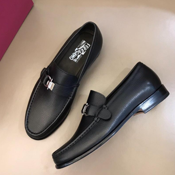 Ferragamo Black Shoes - DesignerGu