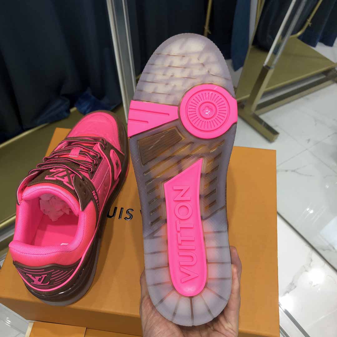 Louis Vuitton Trainer Sneaker Pink - DesignerGu