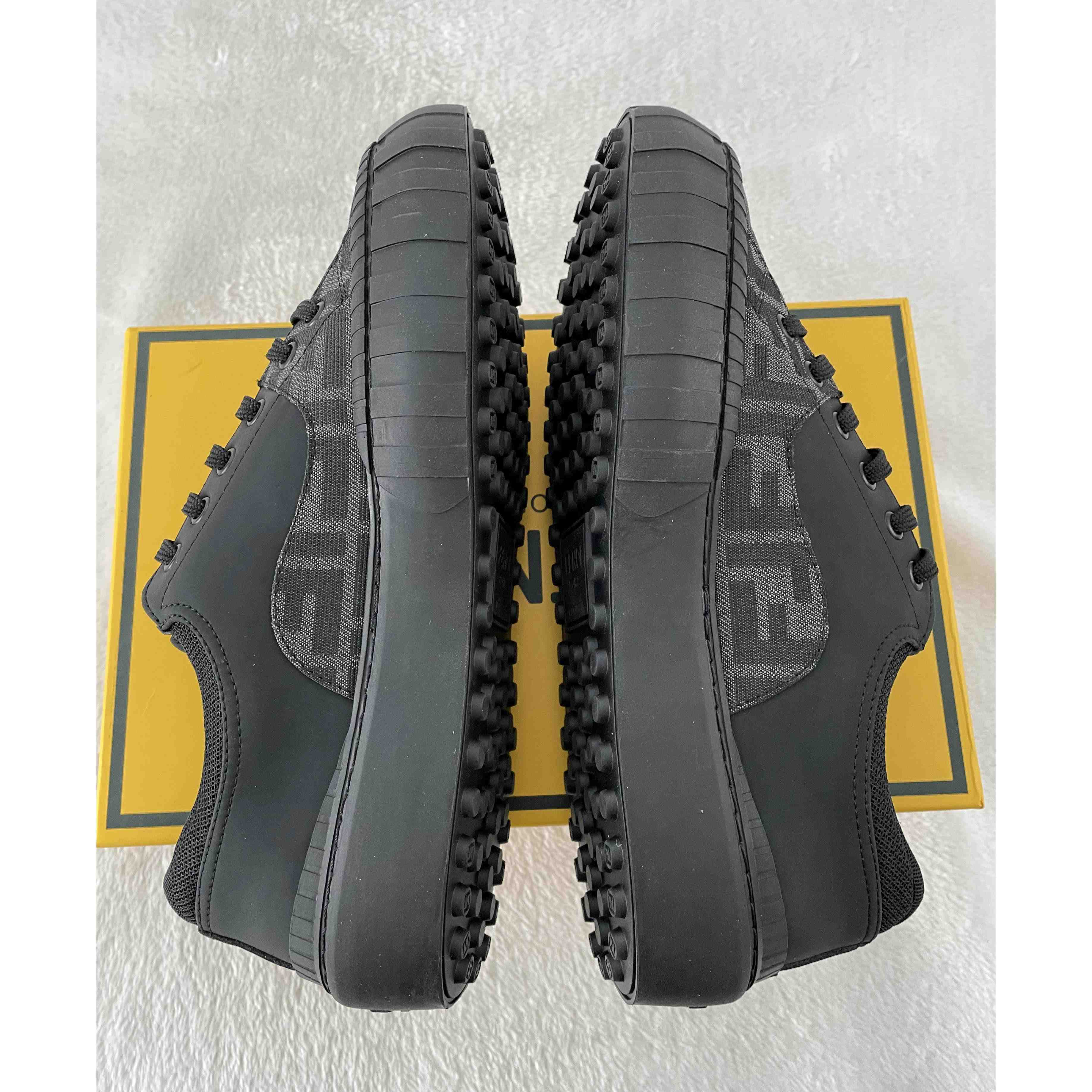 Fendi FF Black Fabric Low-tops Sneaker - DesignerGu