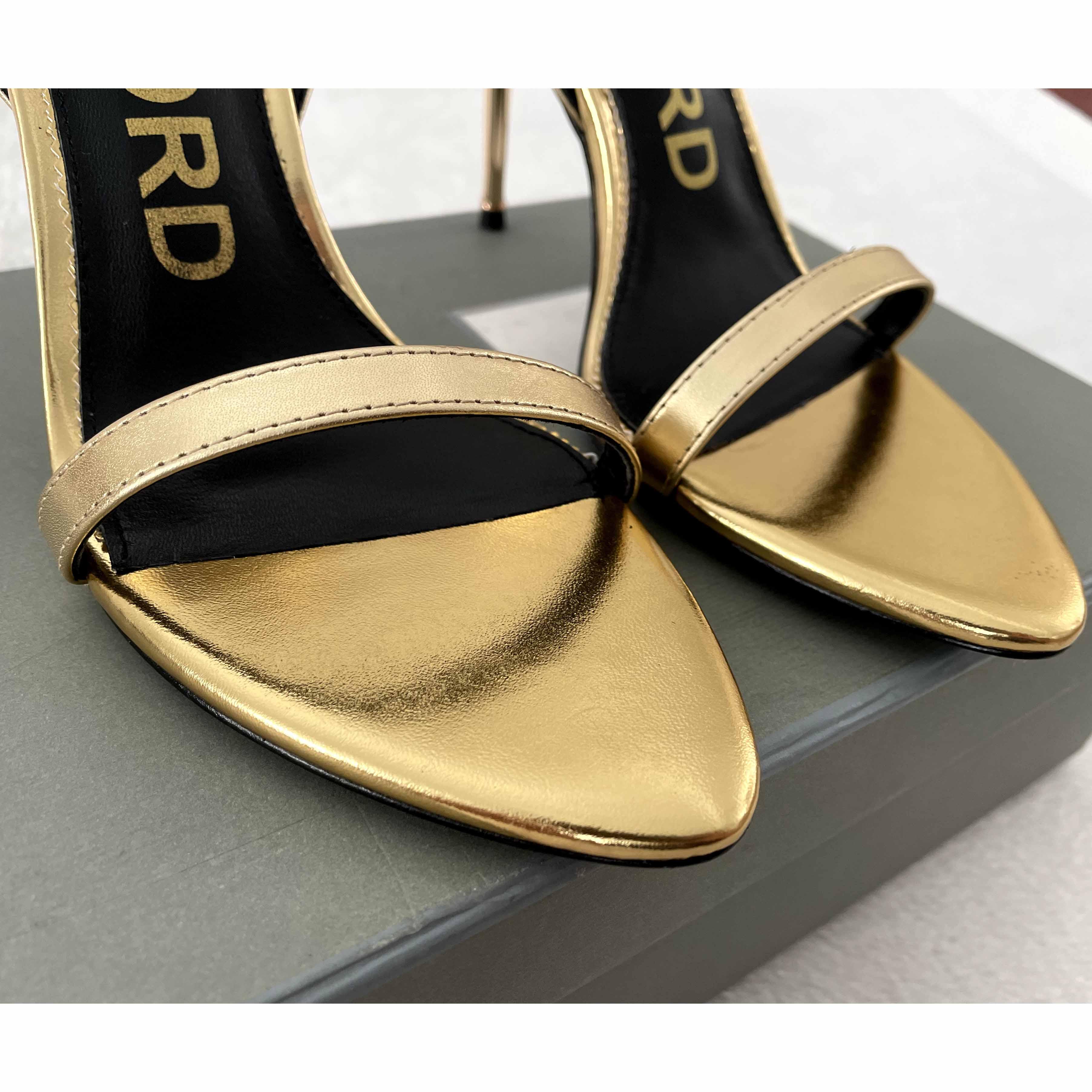 Tom Ford Gold Padlock Sandals - DesignerGu