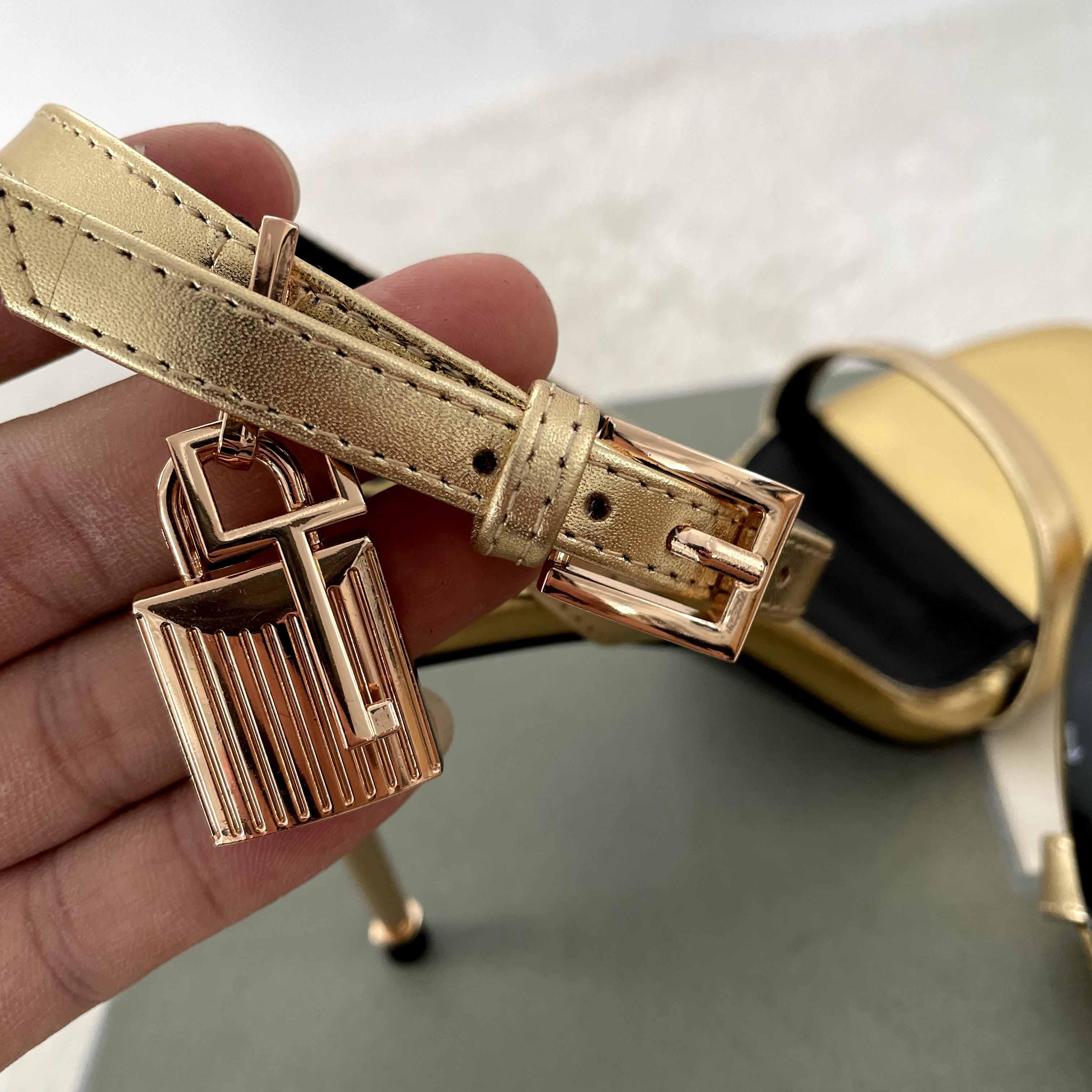 Tom Ford Gold Padlock Sandals - DesignerGu