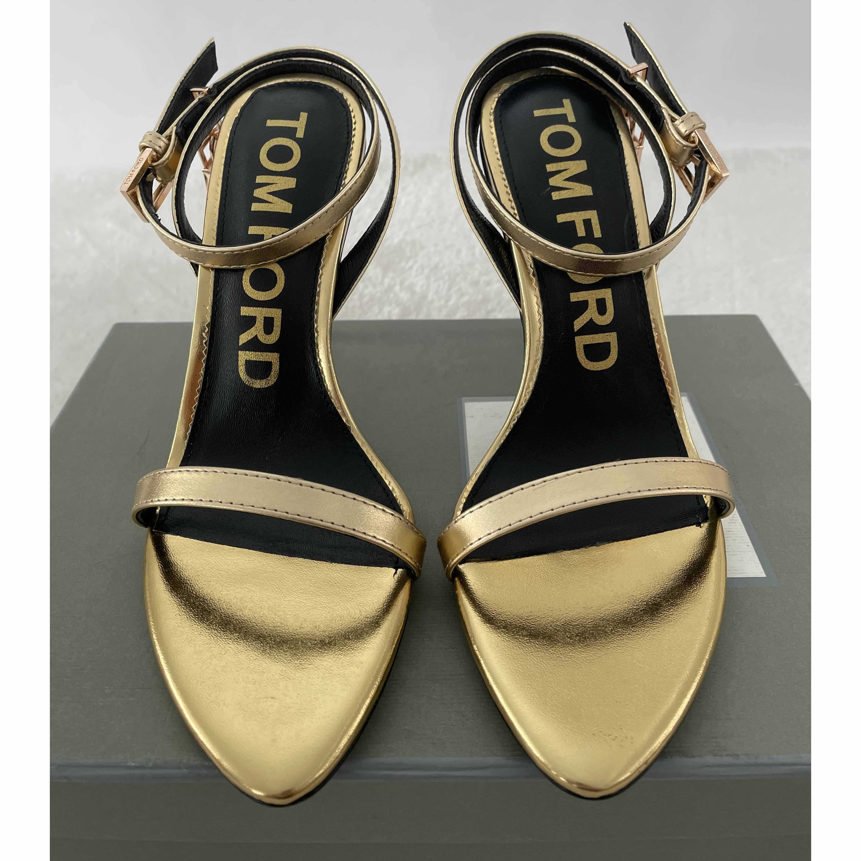 Tom Ford Gold Padlock Sandals - DesignerGu