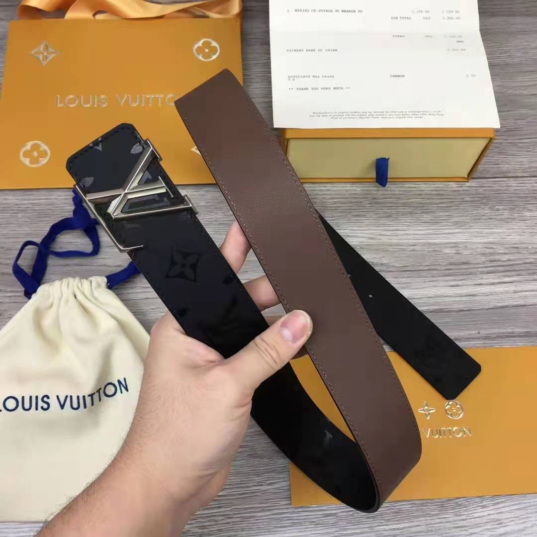 Louis Vuitton Initiales Monogram Eclipse Reversible Belt - DesignerGu