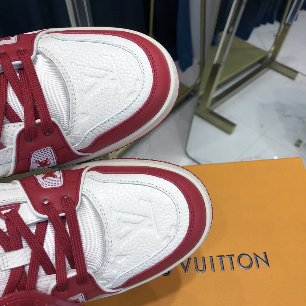 Louis Vuitton Trainer Sneaker In Red(Upon UK Size) - DesignerGu