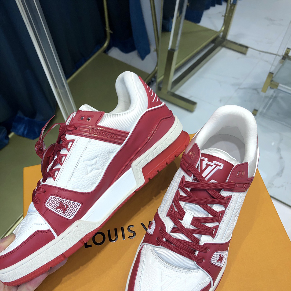 Louis Vuitton Trainer Sneaker In Red(Upon UK Size) - DesignerGu