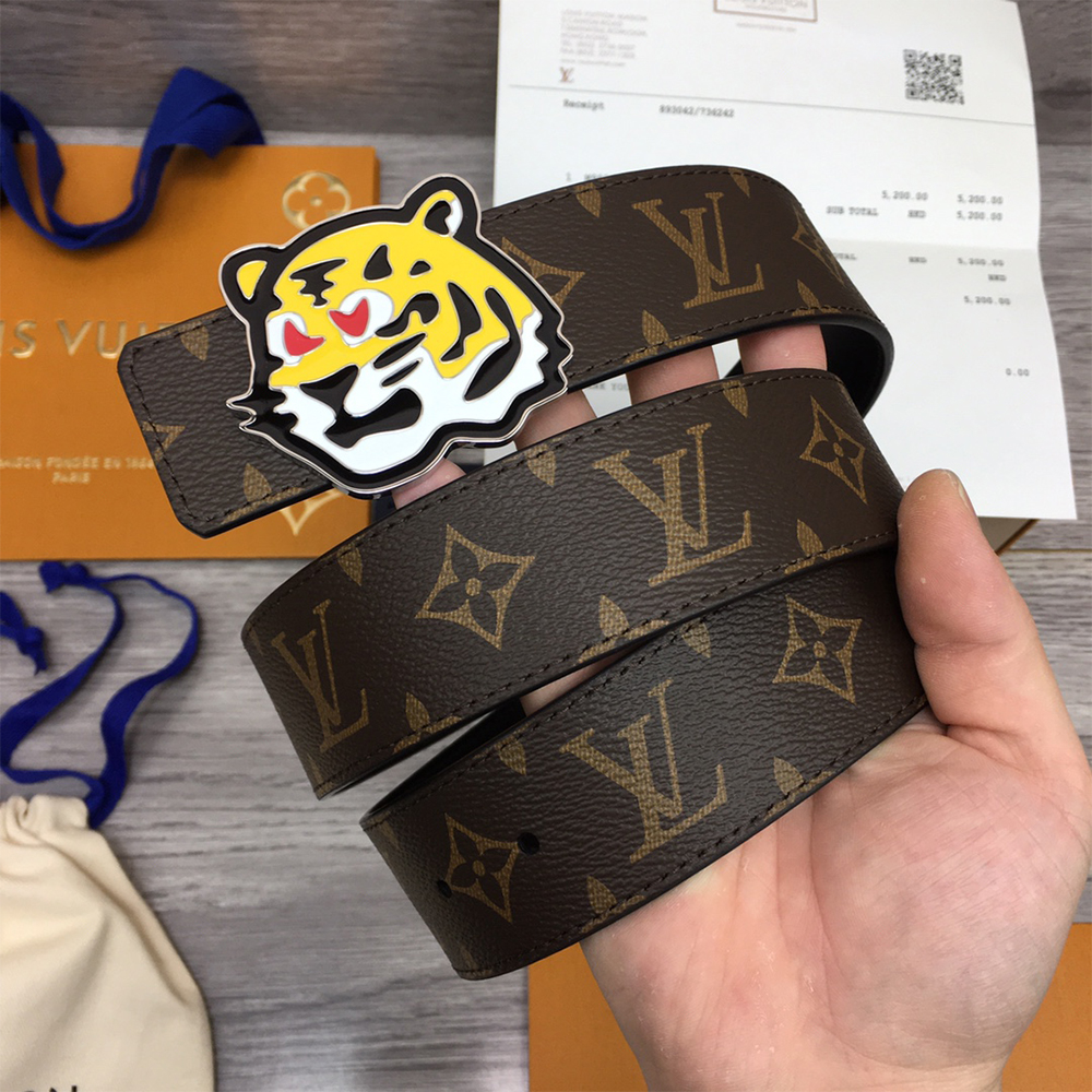 Louis Vuitton Tiger 40MM Belt Brown - DesignerGu