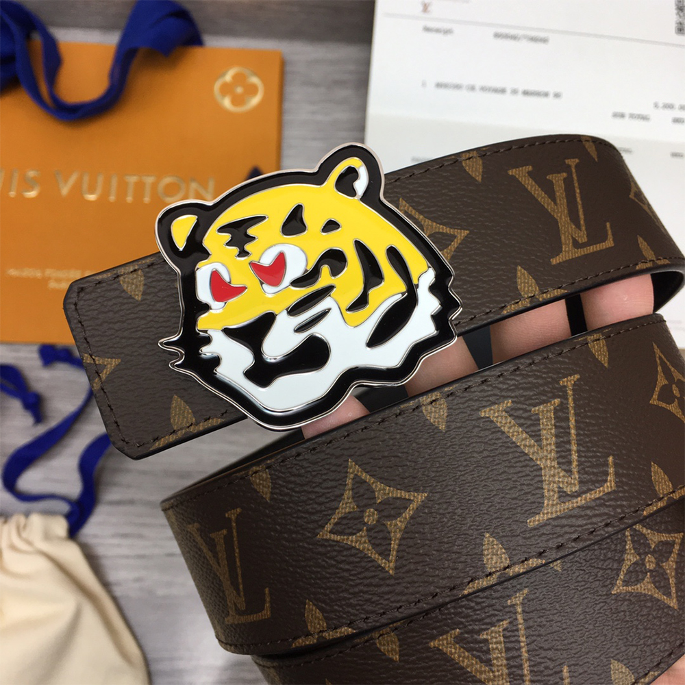 Louis Vuitton Tiger 40MM Belt Brown - DesignerGu