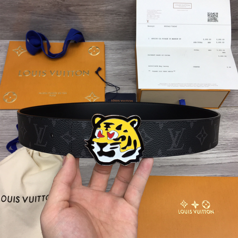 Louis Vuitton Tiger 40MM Belt Black - DesignerGu