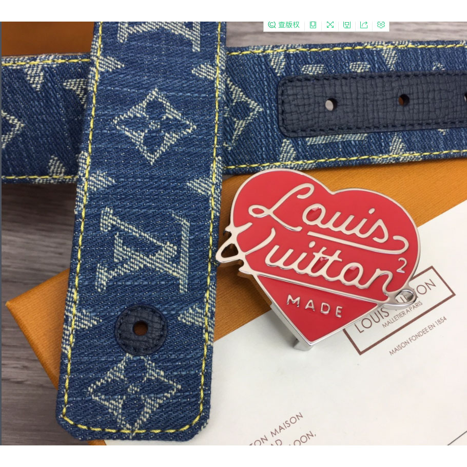 Louis Vuitton Denim 40MM Reversible Belt In Blue - DesignerGu