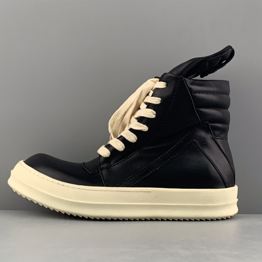 Rick Owens Geobasket High-Top Sneakers Black - DesignerGu