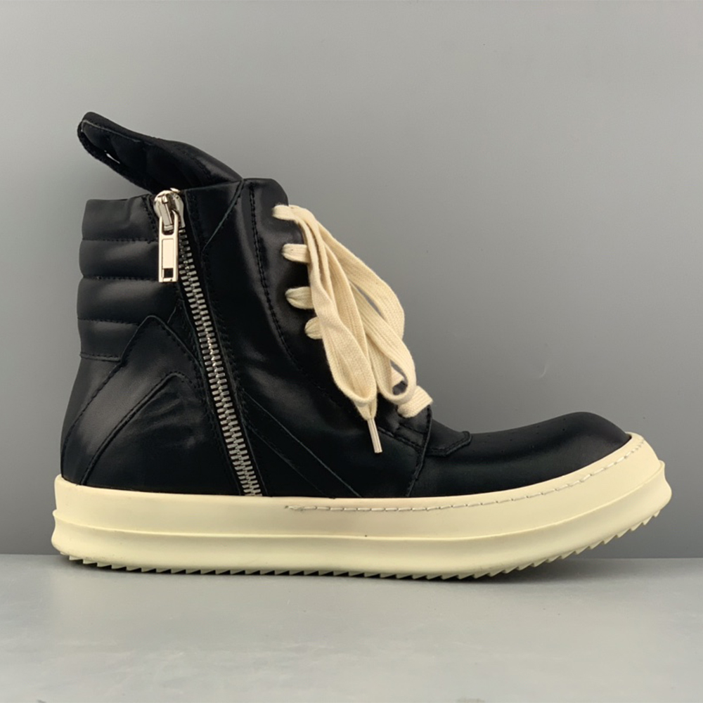 Rick Owens Geobasket High-Top Sneakers Black - DesignerGu