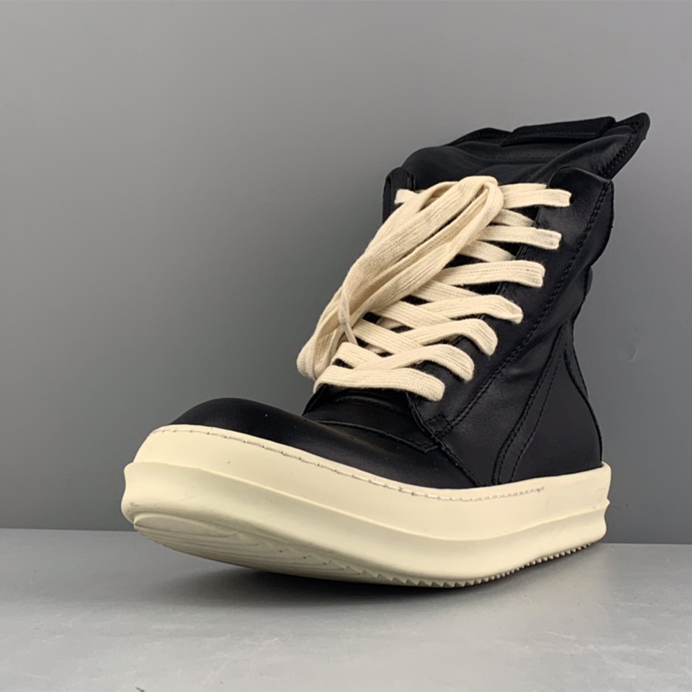 Rick Owens Geobasket High-Top Sneakers Black - DesignerGu