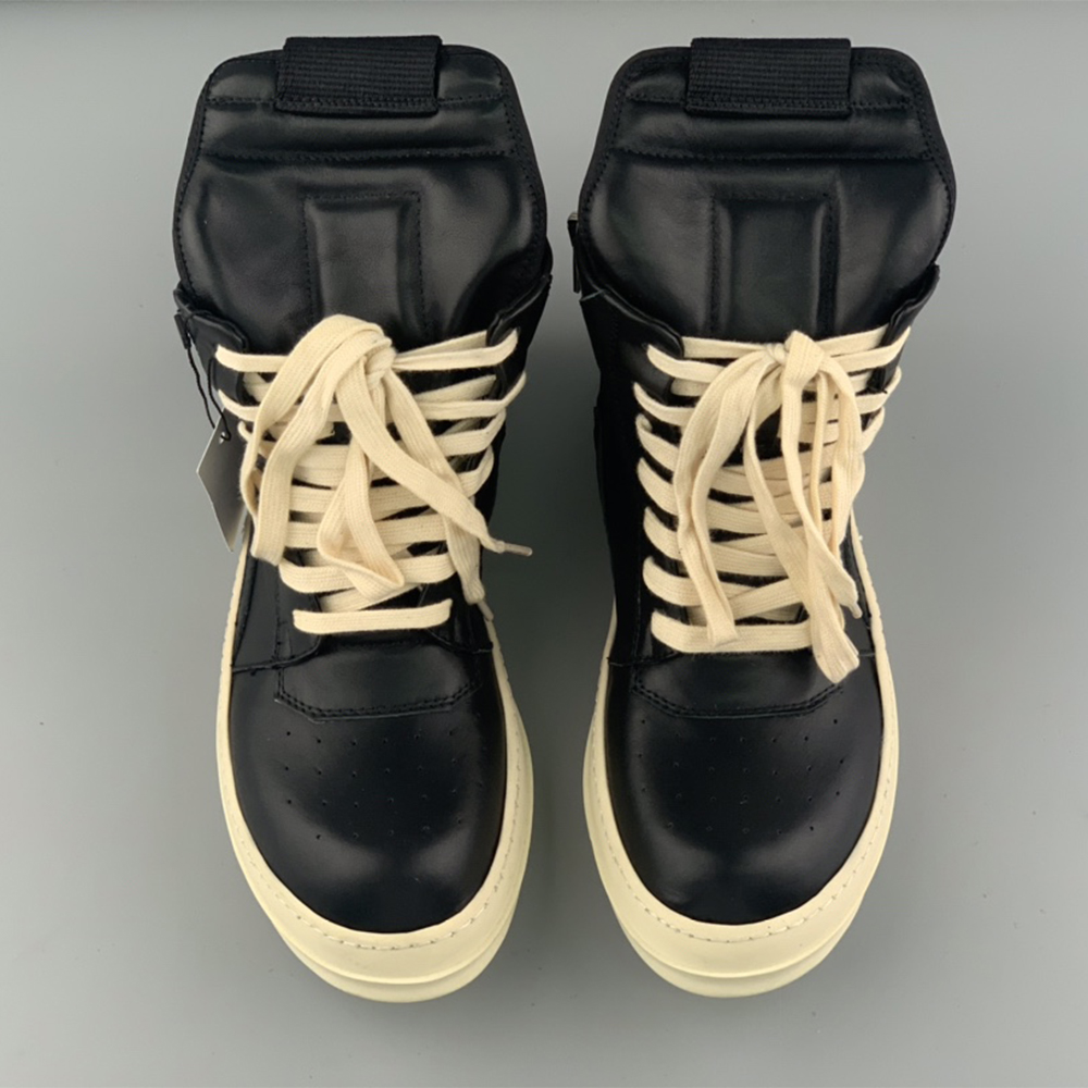 Rick Owens Geobasket High-Top Sneakers Black - DesignerGu