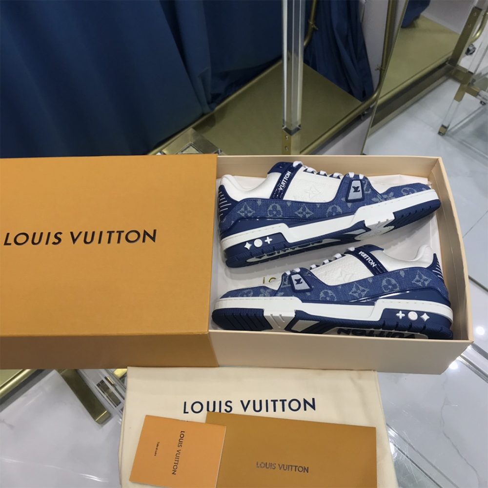 Louis Vuitton Trainer Sneaker  Monogram Denim(upon uk size) - DesignerGu